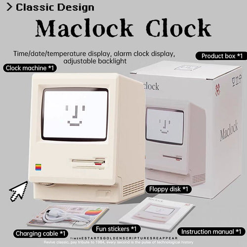 Maclock Retro 60-Hour Standby Alarm Clock, Student Desk Clock with LED Display, Creative Desktop Decor - RonicaSerenityRonicaSerenity